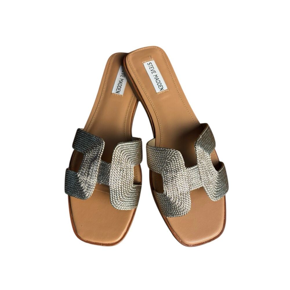 Steve Madden Women's Hadyn Sandal Leather Gold Size 10